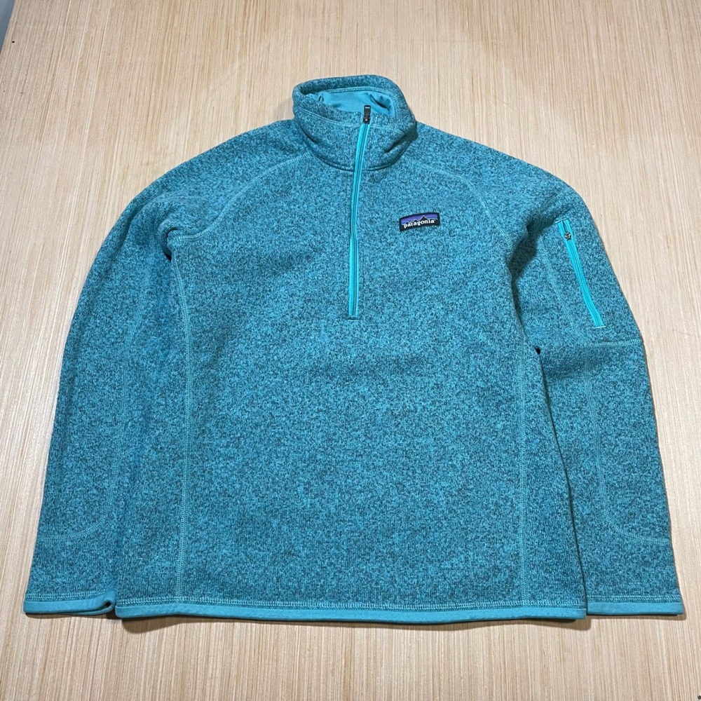 Patagonia Better Sweater Pullover Womens Small Teal 1/4 Zip Fleece Heathered
